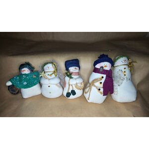 Vintage 1998 Collectable Creations Handmade Snowman Figures Set of 5 Portland OR